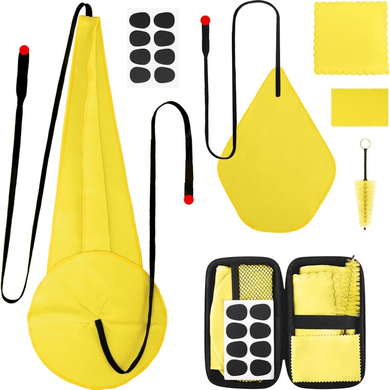 Eison Saxophone Cleaning Kits with Case for Sax and Clarinet Flute Trumpet Instruments,8PCS Saxophone Mouthpiece Cushion,Mouthpiece Brush Microfiber Cleaning Cloth（Yellow） - Image 1